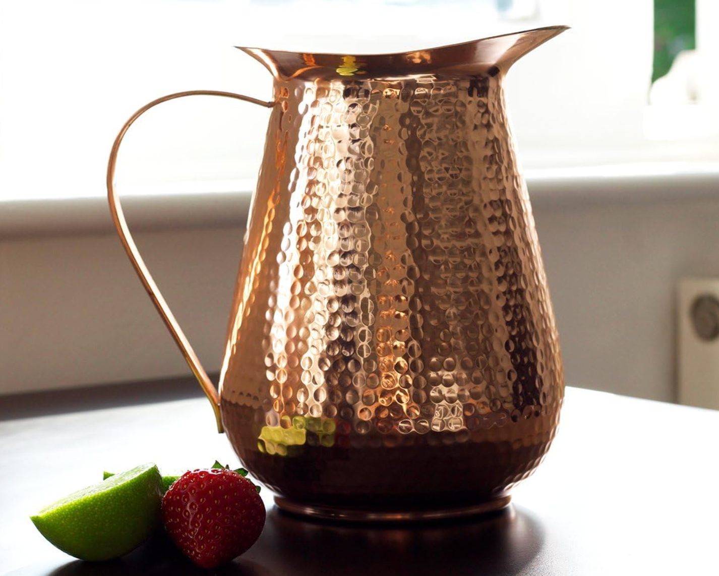 Handcrafted 100% Pure Copper Ayruveda Water Pitcher 68oz