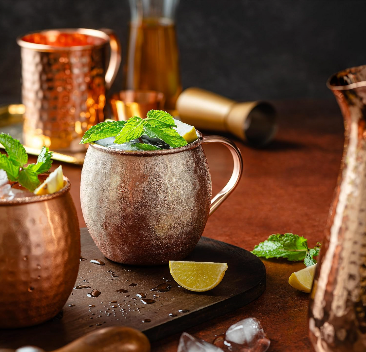 Moscow Mule Copper Mugs Pure 100% Solid Unlined Cups Set of 4