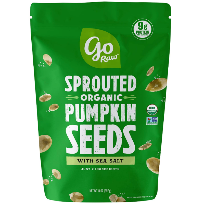 Go Raw Sprouted Organic Seeds Vegan Keto Gluten-Free Superfood Snacks - Pumpkin