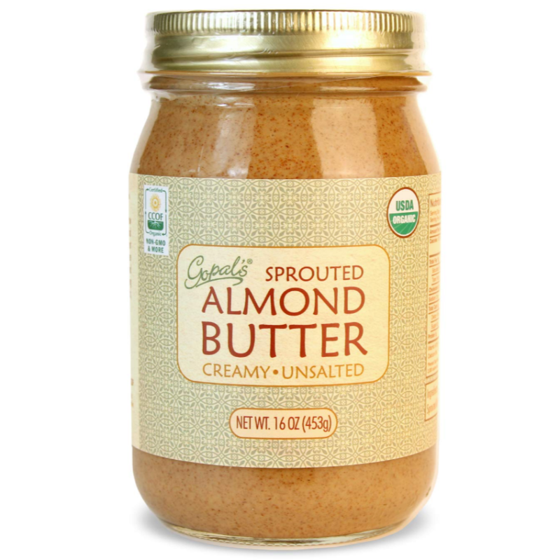 Gopal's Almond Butter Organic Raw Sprouted Creamy Unsalted Nut Protein