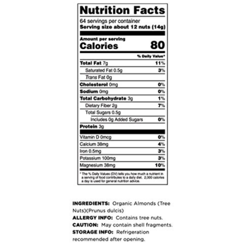 Terrasoul Superfoods Almonds Raw Unpasteurized Organic Sproutable 2 lb