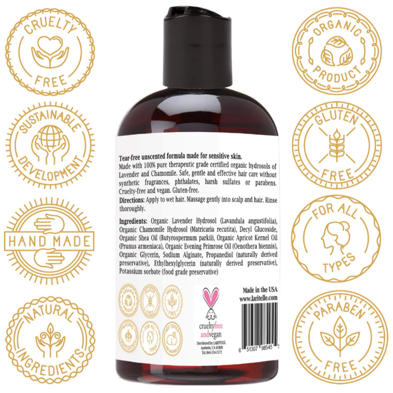 Laritelle Organic Baby Shampoo - Unscented Mild Gentle And All Natural