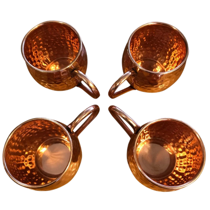 CopPure Moscow Mule Copper Mugs Pure 100% Solid Unlined Cups Set of 4