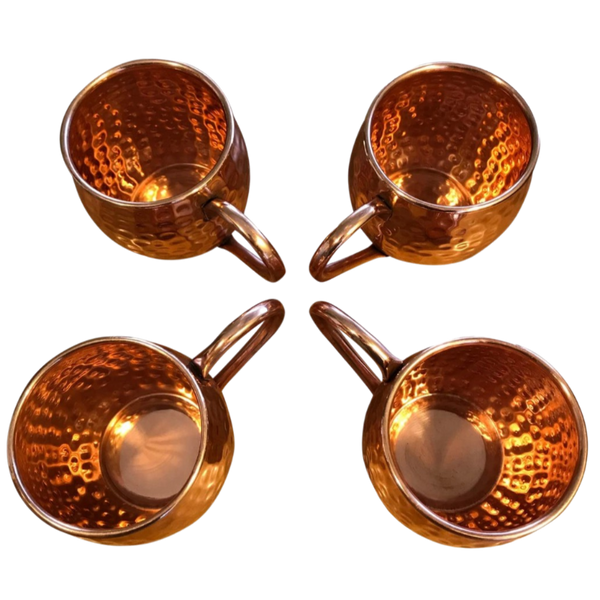 CopPure Moscow Mule Copper Mugs Pure 100% Solid Unlined Cups Set of 4