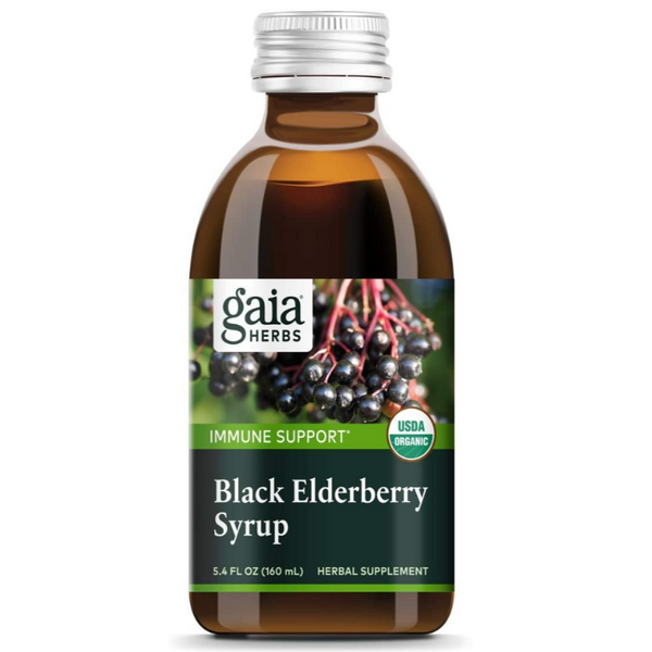 Gaia Herbs Black Elderberry Syrup Organic Sambucus Immune Support