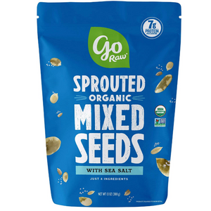 Go Raw Sprouted Organic Seeds Vegan Keto Gluten-Free Superfood Snacks - Mixed Salted