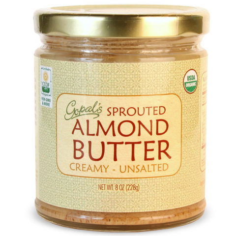 Gopal's Almond Butter Organic Raw Sprouted Creamy Unsalted Nut Protein