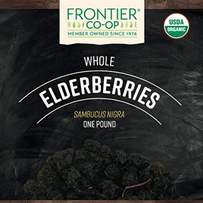 Frontier Black Elderberries Organic Sambucus Nigra Dried Fruit 1 Lb