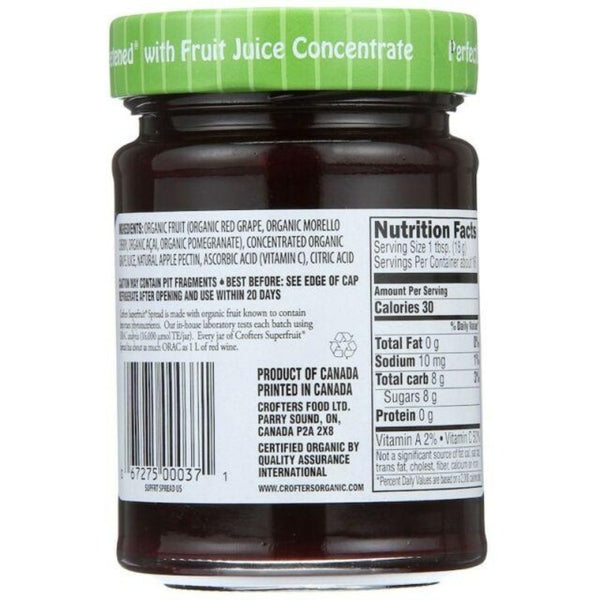 Crofters Organic Super Fruit Spread Jelly Jam Preserve Substitute