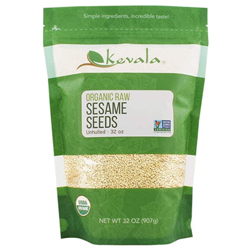 Kevala Organic Raw Unhulled Sesame Seeds Vegan Plant Based Protein